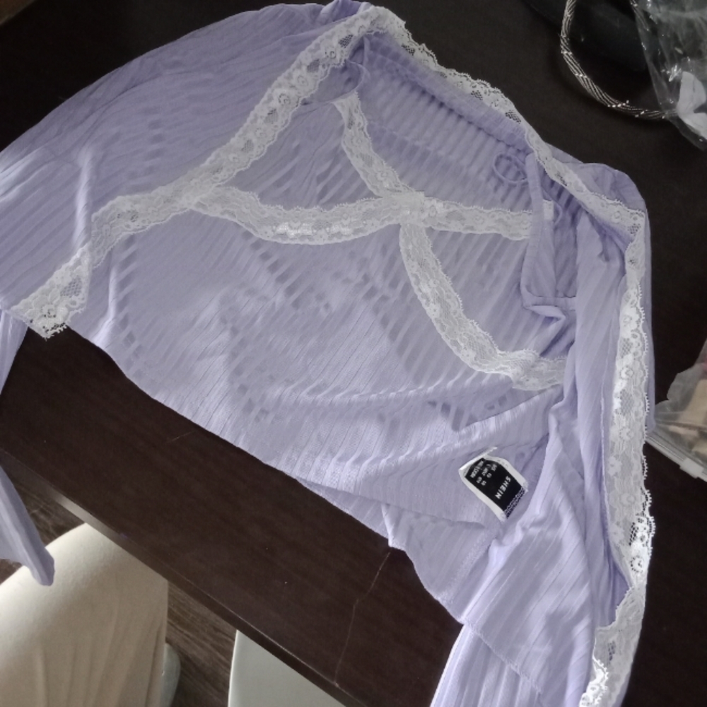 Purple tank and cardigan